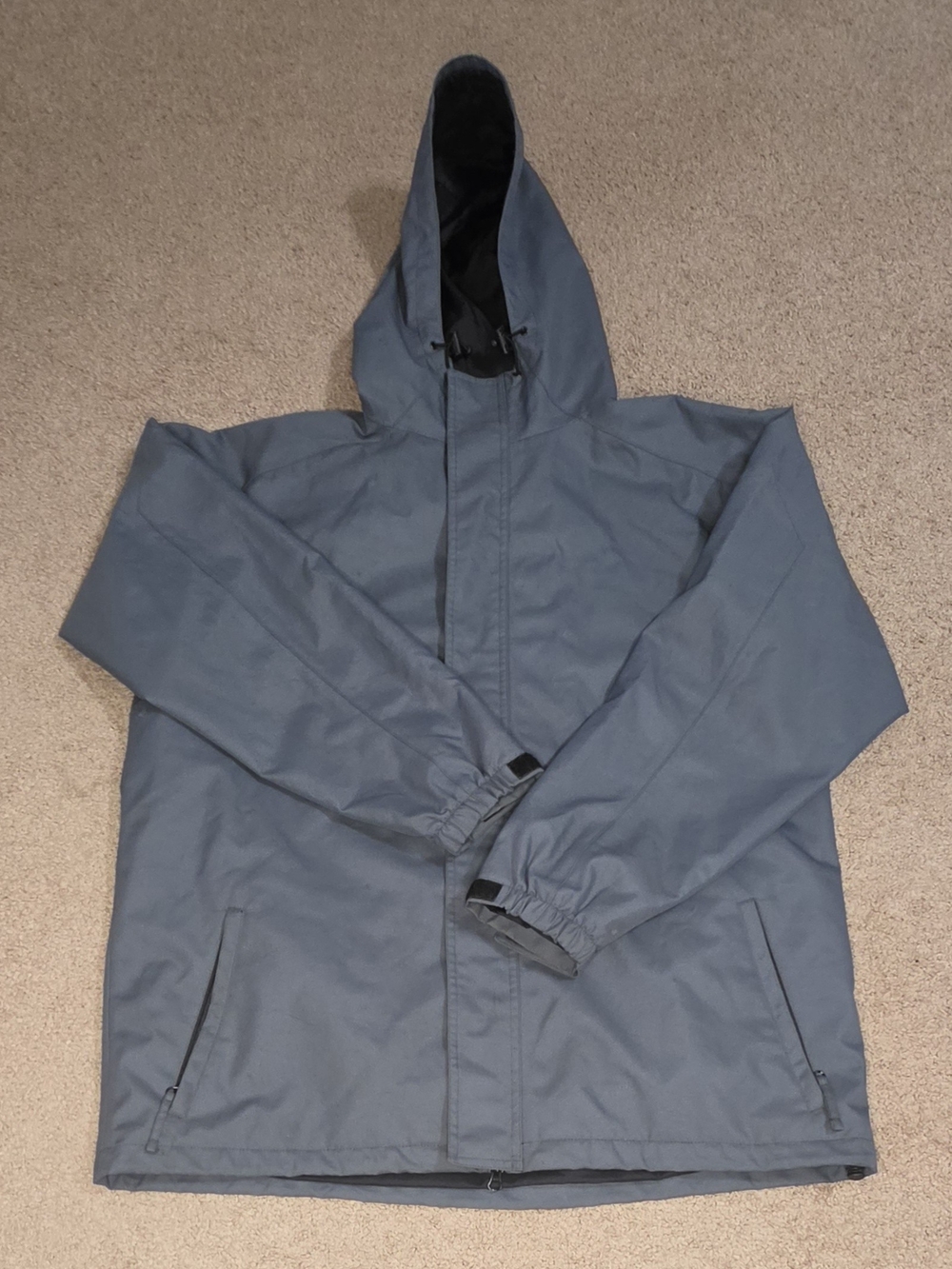Duluth Trading Co Men's XL Hooded Full Zip Mesh Lined Jacket Blue Gray
